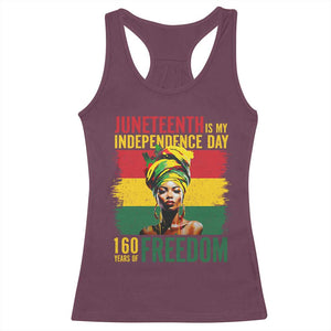 Juneteenth Is My Independence Day 160 Years Of Freedom Racerback Tank Top TS11 Maroon Print Your Wear
