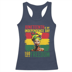 Juneteenth Is My Independence Day 160 Years Of Freedom Racerback Tank Top TS11 Navy Print Your Wear