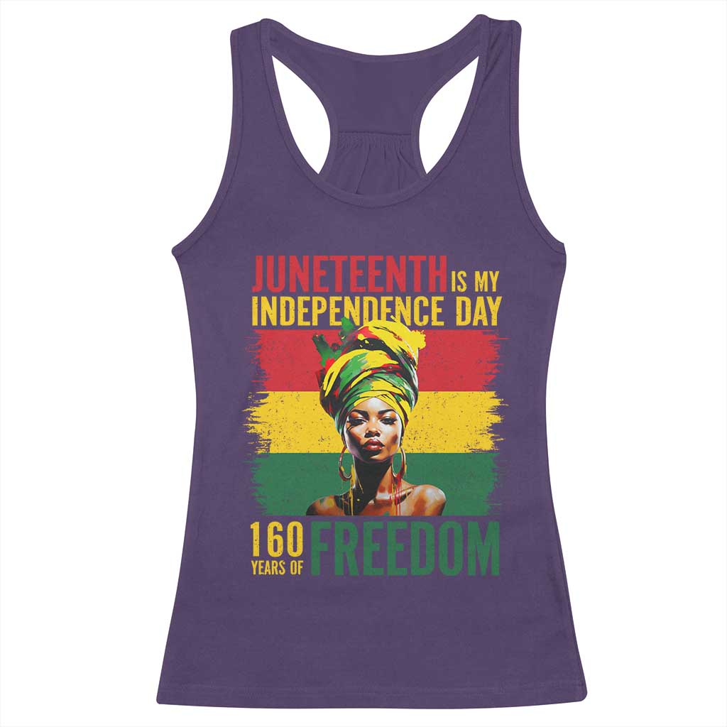 Juneteenth Is My Independence Day 160 Years Of Freedom Racerback Tank Top TS11 Purple Print Your Wear