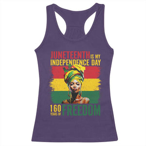 Juneteenth Is My Independence Day 160 Years Of Freedom Racerback Tank Top TS11 Purple Print Your Wear