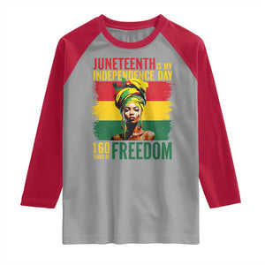 Juneteenth Is My Independence Day 160 Years Of Freedom Raglan Shirt TS11 Sport Gray Red Print Your Wear