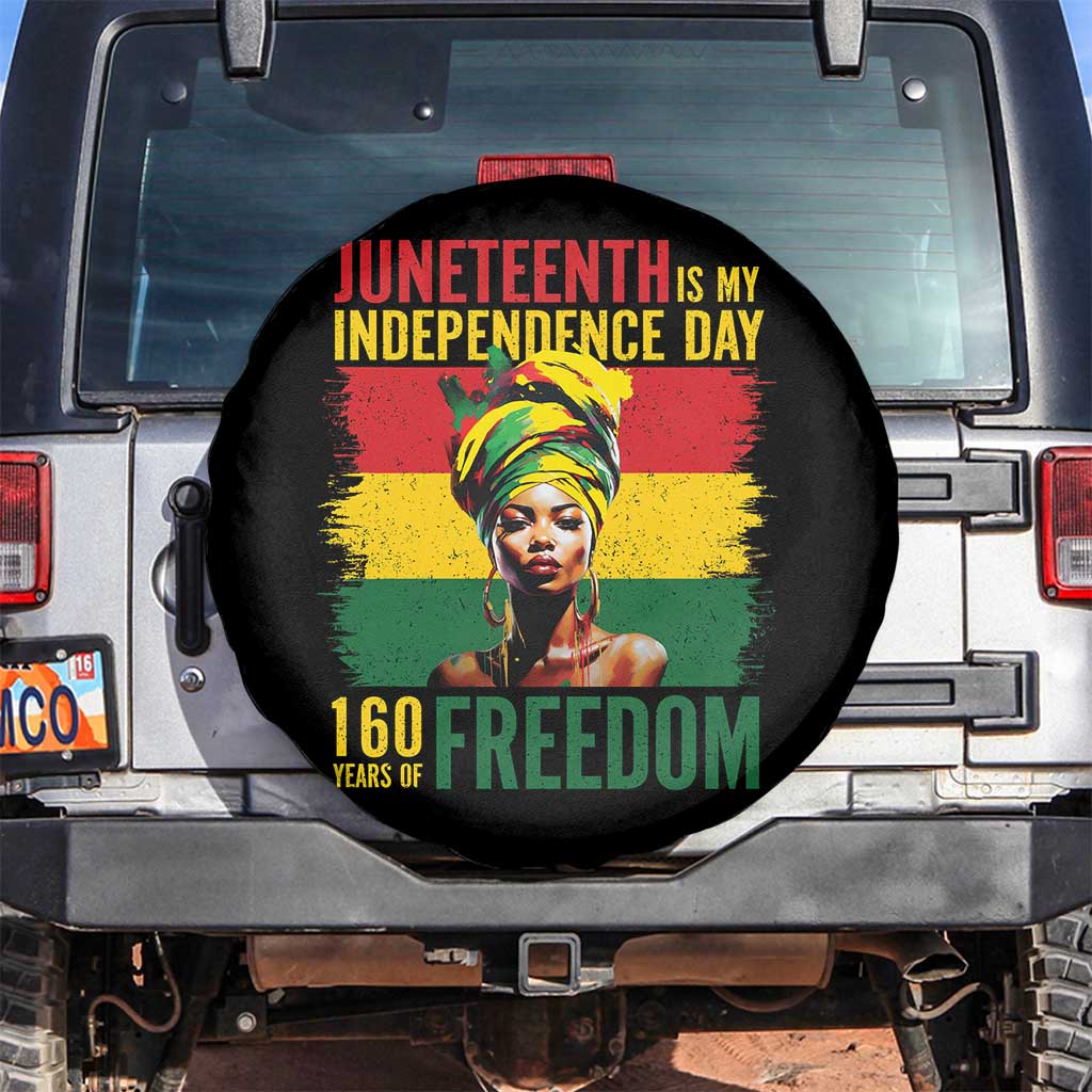 Juneteenth Is My Independence Day 160 Years Of Freedom Spare Tire Cover TS11 No hole Black Print Your Wear
