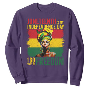 Juneteenth Is My Independence Day 160 Years Of Freedom Sweatshirt TS11 Purple Print Your Wear