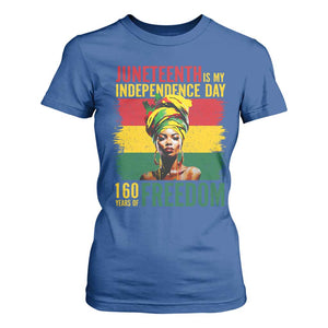 Juneteenth Is My Independence Day 160 Years Of Freedom T Shirt For Women TS11 Royal Blue Print Your Wear