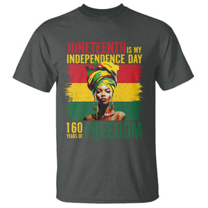 Juneteenth Is My Independence Day 160 Years Of Freedom T Shirt TS11 Dark Heather Print Your Wear