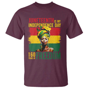 Juneteenth Is My Independence Day 160 Years Of Freedom T Shirt TS11 Maroon Print Your Wear