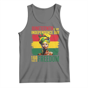 Juneteenth Is My Independence Day 160 Years Of Freedom Tank Top TS11 Black Heather Print Your Wear