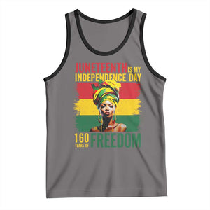 Juneteenth Is My Independence Day 160 Years Of Freedom Tank Top TS11 Deep Heather Black Print Your Wear
