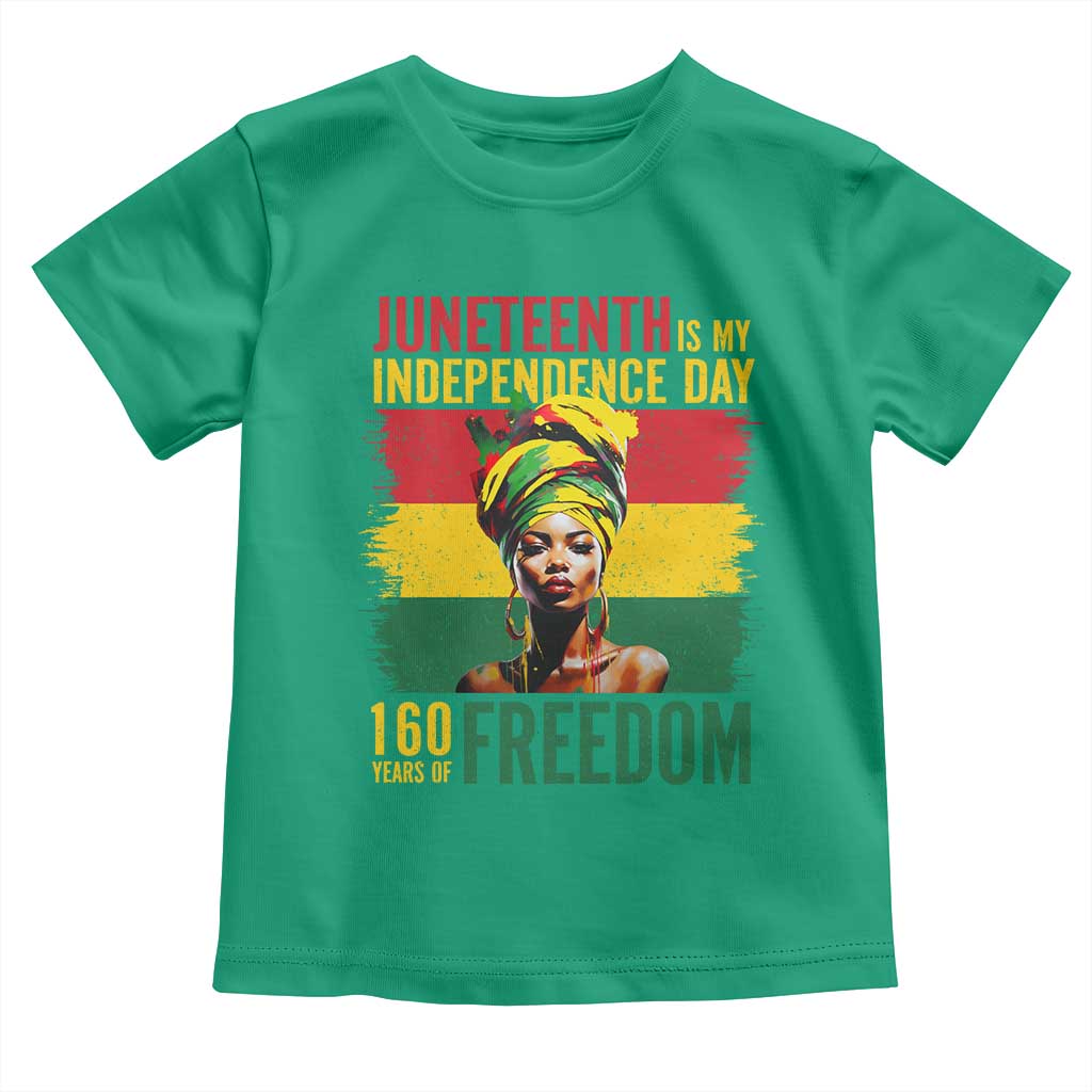 Juneteenth Is My Independence Day 160 Years Of Freedom Toddler T Shirt TS11 Irish Green Print Your Wear