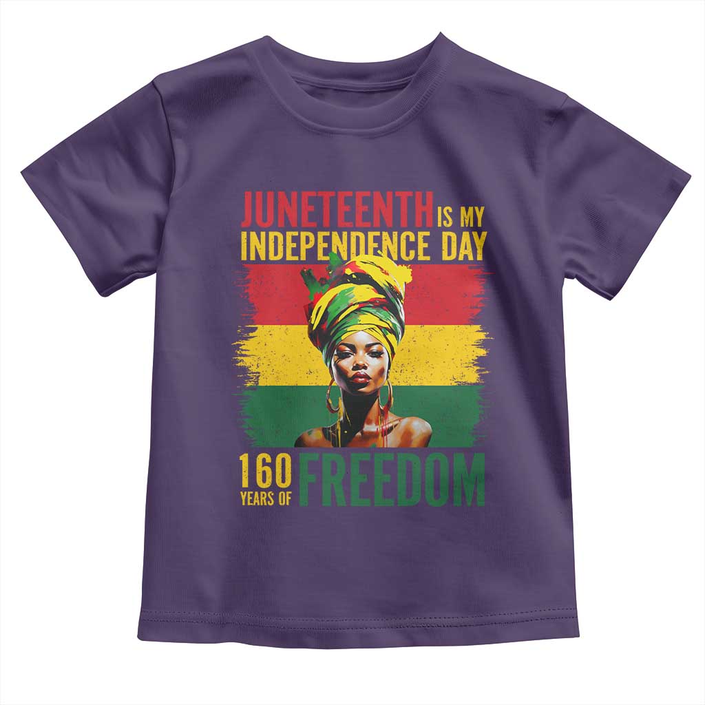 Juneteenth Is My Independence Day 160 Years Of Freedom Toddler T Shirt TS11 Purple Print Your Wear