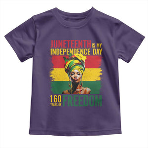 Juneteenth Is My Independence Day 160 Years Of Freedom Toddler T Shirt TS11 Purple Print Your Wear