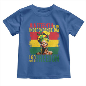 Juneteenth Is My Independence Day 160 Years Of Freedom Toddler T Shirt TS11 Royal Blue Print Your Wear