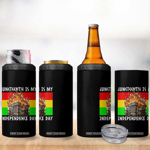 Juneteenth Is My Independence Day 4 in 1 Can Cooler Tumbler Bold Afro Liberation Pan-African Flag TS02 Print Your Wear