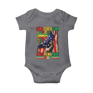 Juneteenth Is My Independence Day Baby Onesie Black Pride American Flag TS11 Charcoal Print Your Wear