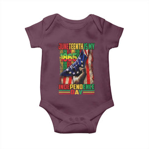 Juneteenth Is My Independence Day Baby Onesie Black Pride American Flag TS11 Maroon Print Your Wear