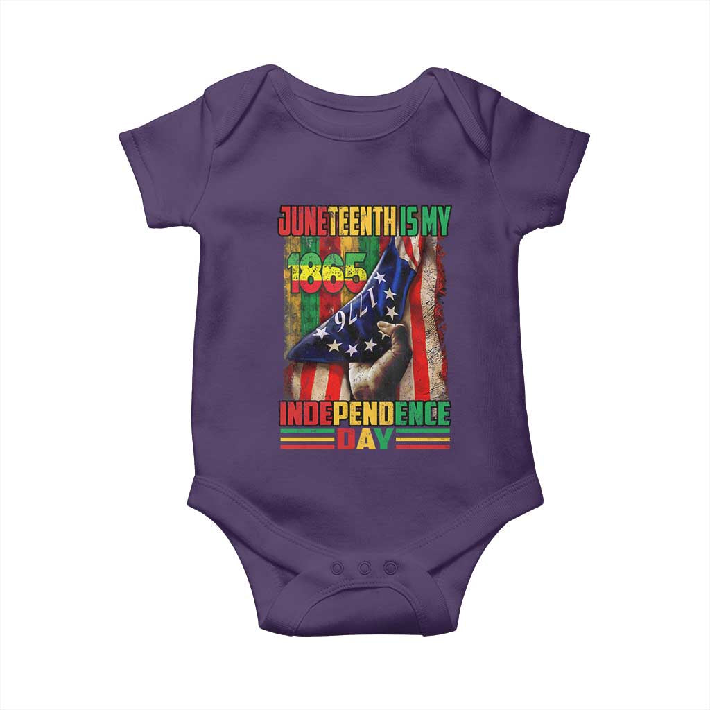 Juneteenth Is My Independence Day Baby Onesie Black Pride American Flag TS11 Purple Print Your Wear