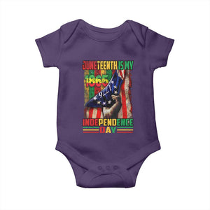 Juneteenth Is My Independence Day Baby Onesie Black Pride American Flag TS11 Purple Print Your Wear