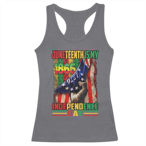 Juneteenth Is My Independence Day Racerback Tank Top Black Pride American Flag TS11 Charcoal Print Your Wear