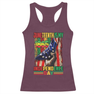 Juneteenth Is My Independence Day Racerback Tank Top Black Pride American Flag TS11 Maroon Print Your Wear
