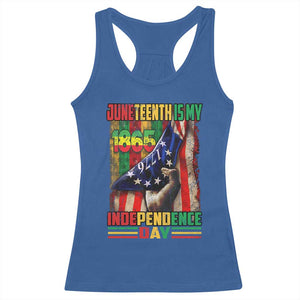 Juneteenth Is My Independence Day Racerback Tank Top Black Pride American Flag TS11 Royal Blue Print Your Wear
