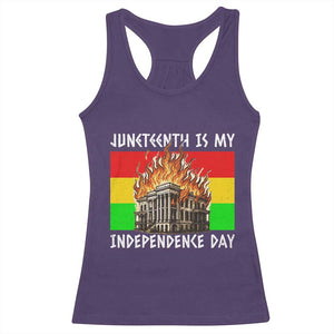 Juneteenth Is My Independence Day Racerback Tank Top Bold Afro Liberation Pan-African Flag TS02 Purple Print Your Wear