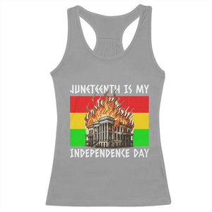 Juneteenth Is My Independence Day Racerback Tank Top Bold Afro Liberation Pan-African Flag TS02 Sport Gray Print Your Wear