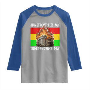 Juneteenth Is My Independence Day Raglan Shirt Bold Afro Liberation Pan-African Flag TS02 Sport Gray Royal Print Your Wear