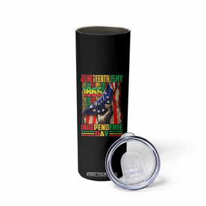 Juneteenth Is My Independence Day Skinny Tumbler Black Pride American Flag TS11 Print Your Wear