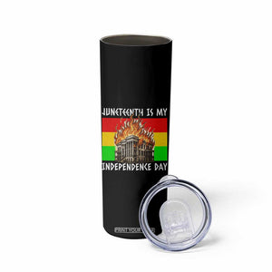 Juneteenth Is My Independence Day Skinny Tumbler Bold Afro Liberation Pan-African Flag TS02 Print Your Wear