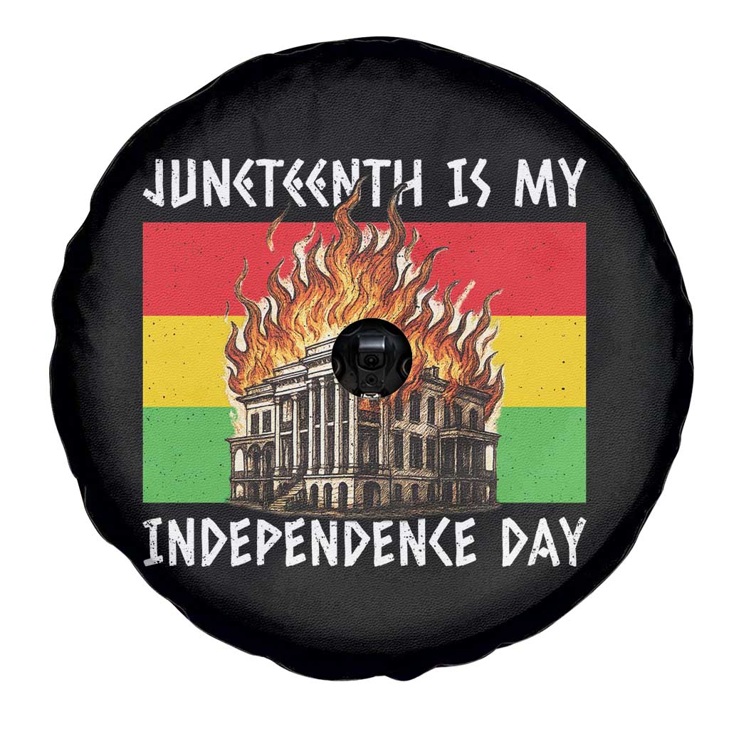Juneteenth Is My Independence Day Spare Tire Cover Bold Afro Liberation Pan-African Flag TS02 Print Your Wear