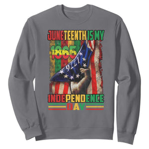 Juneteenth Is My Independence Day Sweatshirt Black Pride American Flag TS11 Charcoal Print Your Wear
