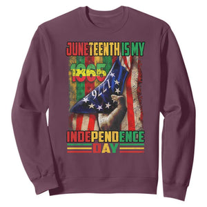 Juneteenth Is My Independence Day Sweatshirt Black Pride American Flag TS11 Maroon Print Your Wear