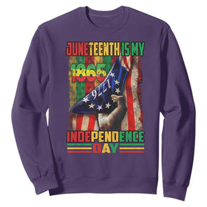 Juneteenth Is My Independence Day Sweatshirt Black Pride American Flag TS11 Purple Print Your Wear