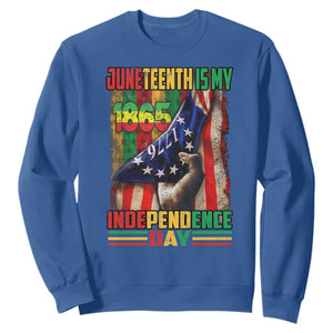 Juneteenth Is My Independence Day Sweatshirt Black Pride American Flag TS11 Royal Blue Print Your Wear