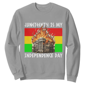 Juneteenth Is My Independence Day Sweatshirt Bold Afro Liberation Pan-African Flag TS02 Sport Gray Print Your Wear