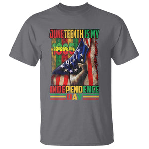 Juneteenth Is My Independence Day T Shirt Black Pride American Flag TS11 Charcoal Print Your Wear