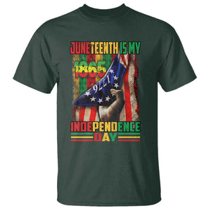 Juneteenth Is My Independence Day T Shirt Black Pride American Flag TS11 Dark Forest Green Print Your Wear