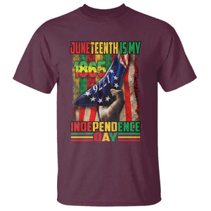 Juneteenth Is My Independence Day T Shirt Black Pride American Flag TS11 Maroon Print Your Wear