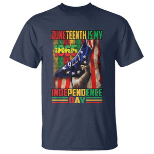 Juneteenth Is My Independence Day T Shirt Black Pride American Flag TS11 Navy Print Your Wear