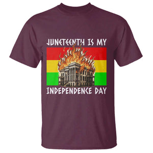 Juneteenth Is My Independence Day T Shirt Bold Afro Liberation Pan-African Flag TS02 Maroon Print Your Wear