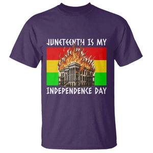 Juneteenth Is My Independence Day T Shirt Bold Afro Liberation Pan-African Flag TS02 Purple Print Your Wear