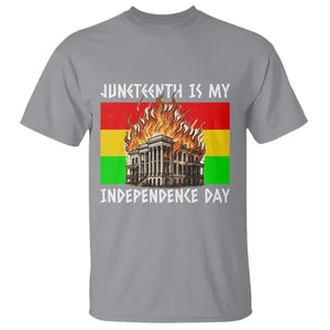 Juneteenth Is My Independence Day T Shirt Bold Afro Liberation Pan-African Flag TS02 Sport Gray Print Your Wear