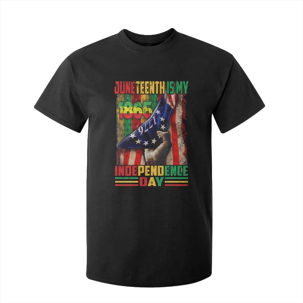 Juneteenth Is My Independence Day T Shirt For Kid Black Pride American Flag TS11 Black Print Your Wear