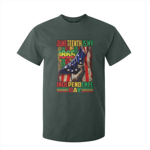 Juneteenth Is My Independence Day T Shirt For Kid Black Pride American Flag TS11 Dark Forest Green Print Your Wear