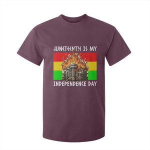 Juneteenth Is My Independence Day T Shirt For Kid Bold Afro Liberation Pan-African Flag TS02 Maroon Print Your Wear