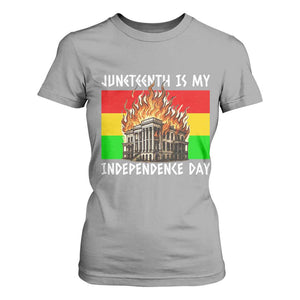 Juneteenth Is My Independence Day T Shirt For Women Bold Afro Liberation Pan-African Flag TS02 Sport Gray Print Your Wear