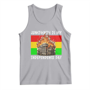 Juneteenth Is My Independence Day Tank Top Bold Afro Liberation Pan-African Flag TS02 Athletic Heather Print Your Wear