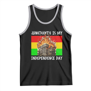 Juneteenth Is My Independence Day Tank Top Bold Afro Liberation Pan-African Flag TS02 Black Athletic Heather Print Your Wear