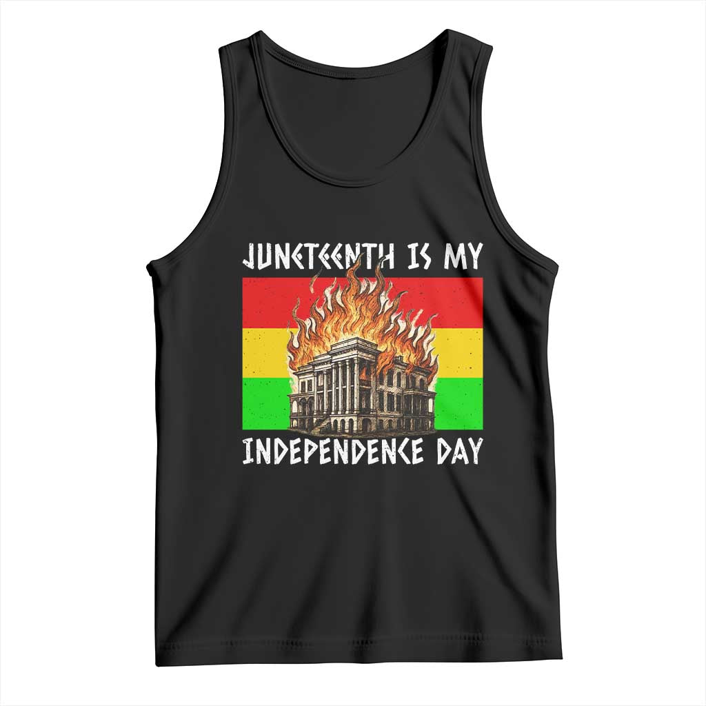 Juneteenth Is My Independence Day Tank Top Bold Afro Liberation Pan-African Flag TS02 Black Print Your Wear