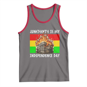 Juneteenth Is My Independence Day Tank Top Bold Afro Liberation Pan-African Flag TS02 Deep Heather Red Print Your Wear